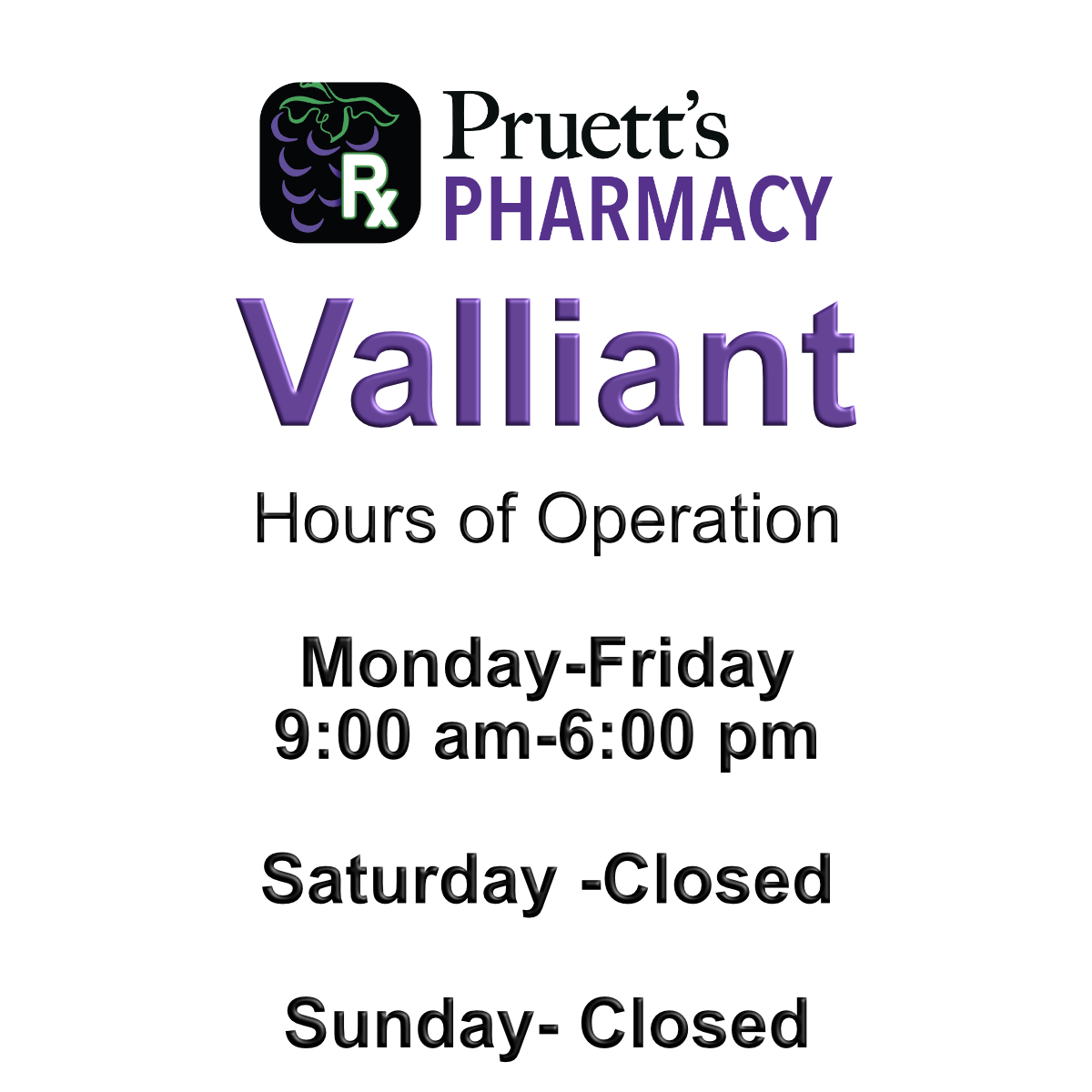 Pharmacy Store hours